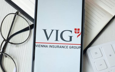 New York, ABD - 21 Haziran 2024: Viyana Sigorta Grubu Logosu Telefon Ekranı, VİG Şirket Simgesi.