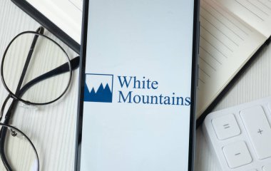 New York, ABD - 21 Haziran 2024: White Mountains Sigorta Logosu Telefon Ekranı, Şirket Simgesi.