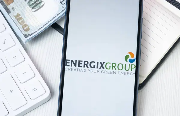 stock image New York, USA - 30 June 2024: Energix Renewable Energies Logo on Phone Screen, Company Icon.