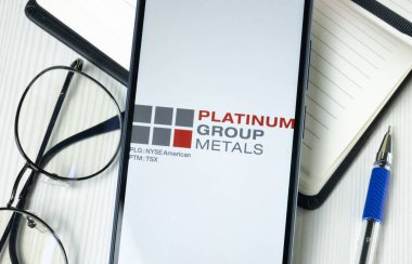 New York, ABD - 30 Haziran 2024: Platinum Grubu Metal Logosu Telefon Ekranı, Şirket Simgesi.