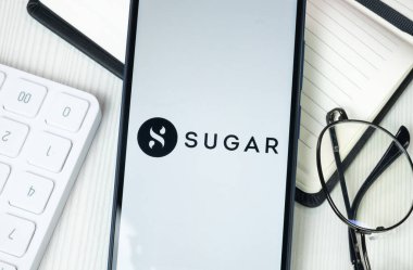 New York, ABD - 30 Haziran 2024: Şeker Kozmetik Logosu Telefon Ekranı, Şirket Simgesi.