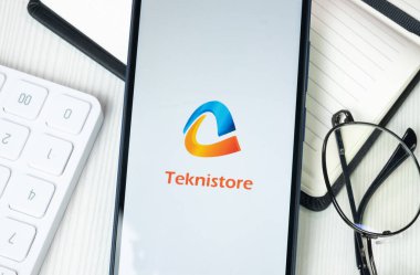 New York, ABD - 30 Haziran 2024: TekniStore Logosu Telefon Ekranı, Şirket Simgesi.