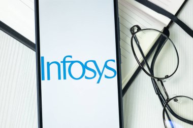 New York, ABD - 30 Haziran 2024: Infosys Logo veya Telefon Ekranındaki Simge.