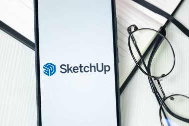 New York, ABD - 30 Haziran 2024: Telefon Ekranında SketchUp Logosu veya Simgesi.