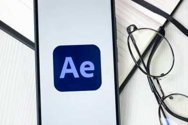 New York, ABD - 30 Haziran 2024: Adobe After Effects Logo veya Telefon Ekranında Simge.