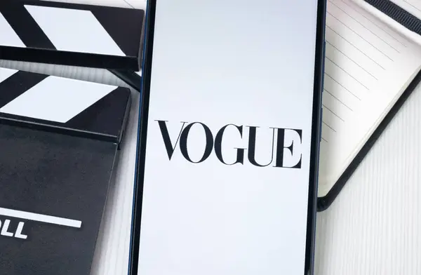 Stock image New York, USA - 30 June 2024: Vogue Logo or Icon on Phone Screen.