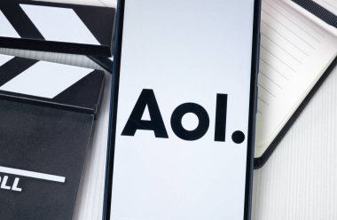 New York, USA - 30 June 2024: AOL Logo or Icon on Phone Screen. clipart