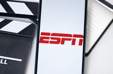 New York, ABD - 30 Haziran 2024: ESPN Logo veya Telefon Ekranında Simge.