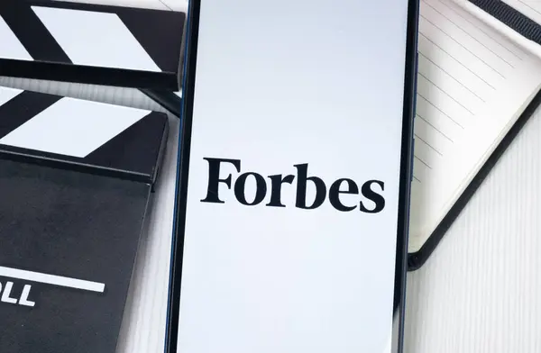 stock image New York, USA - 30 June 2024: Forbes Logo or Icon on Phone Screen.