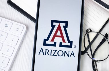 New York, USA - 30 June 2024: University of Arizona Logo or Icon on Phone Screen. clipart