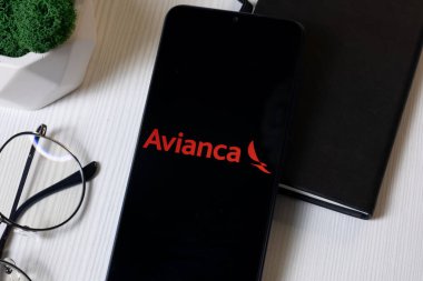 New York, USA - 1 June 2024: Avianca Logo on Phone Screen, Company Icon. clipart