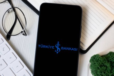 New York, ABD - 1 Haziran 2024: Türkiye Bankai Logosu Telefon Ekranında, Şirket Simgesi.