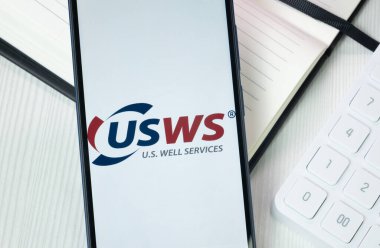 New York, ABD - 30 Haziran 2024: ABD Kuyu Hizmetleri USWS Logosu veya Telefon Ekranında Simge.
