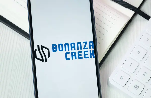 stock image New York, USA - 30 June 2024: Bonanza Creek Energy Logo or Icon on Phone Screen.