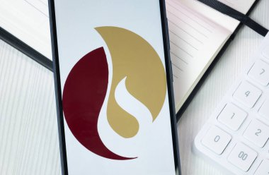 New York, ABD - 30 Haziran 2024: Brooge Enerji Logosu Telefon Ekranı, Şirket Simgesi.