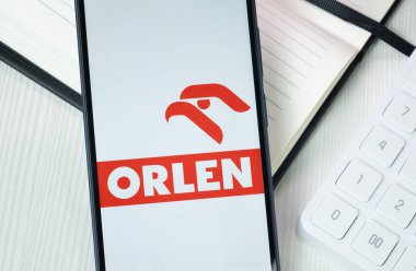 New York, ABD - 30 Haziran 2024: Orlen Logosu Telefon Ekranı, Şirket Simgesi.
