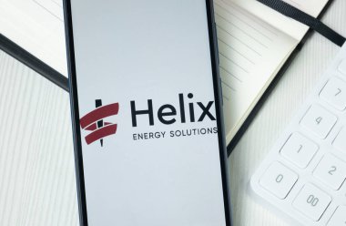 New York, ABD - 30 Haziran 2024: Helix Enerji Çözümleri Logosu Telefon Ekranı, Şirket Simgesi.