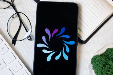 New York, ABD - 11 Haziran 2024: Emirates Reem Yatırım Logosu Telefon Ekranı, Şirket Simgesi.