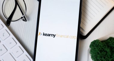 New York, ABD - 1 Haziran 2024: Kearny Finansal Logo Telefon Ekranı, Şirket Simgesi.