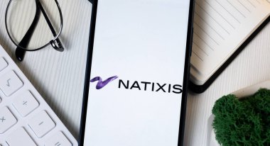 New York, USA - 1 June 2024: Natixis Logo on Phone Screen, Company Icon. clipart