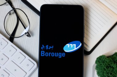 New York, ABD - 11 Haziran 2024: Telefon Ekranında Borouge Logosu, Şirket Simgesi.