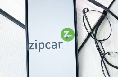 New York, USA - 30 June 2024: Zipcar Logo or Icon on Phone Screen. clipart