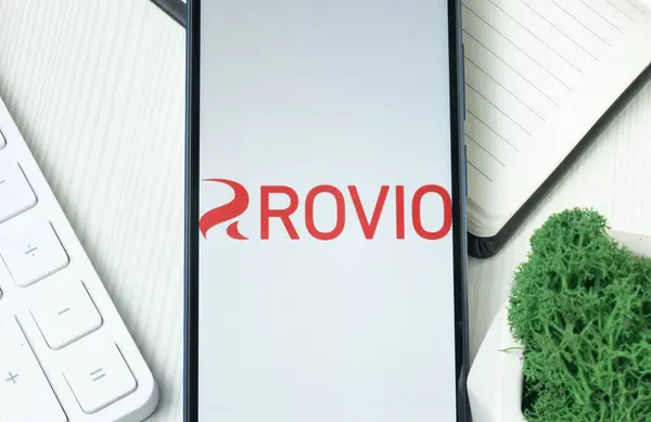 stock image New York, USA - 21 June 2024: Rovio Entertainment Logo on Phone Screen, Company Icon.