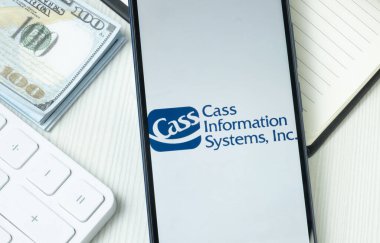 New York, ABD - 21 Haziran 2024: Cass Bilgi Sistemleri Logosu Telefon Ekranı, Şirket Simgesi.