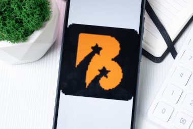 New York, ABD - 1 Ağustos 2024: Bitvenus Logosu Telefon Ekranı, Kripto Takas Şirketi İmzası.