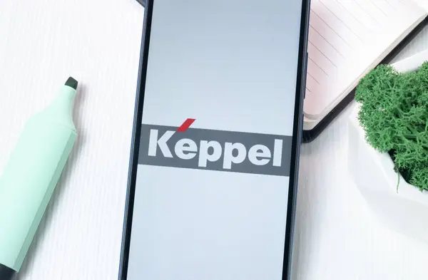 stock image New York, USA - 1 August 2024: Keppel Logo on Phone Screen, Company Icon on Display.