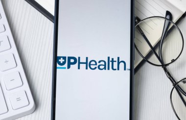 New York, ABD - 21 Haziran 2024: Telefon Ekranında UpHealth Logosu, Şirket Simgesi.