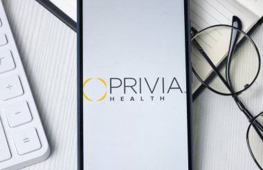 New York, ABD - 21 Haziran 2024: Privia Sağlık Grubu Logosu Telefon Ekranı, Şirket Simgesi.