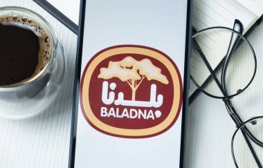 New York, ABD - 21 Haziran 2024: Baladna Logosu Telefon Ekranı, Şirket Simgesi.