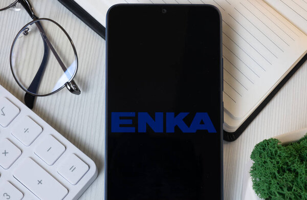 New York, USA - 11 June 2024: Enka Insaat ve Sanayi Logo on Phone Screen, ENKA Company Icon.
