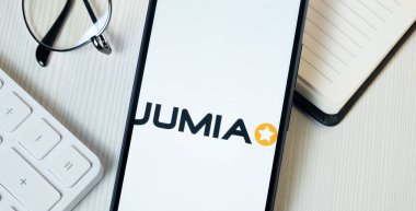 New York, ABD - 21 Haziran 2024: Telefon Ekranında Jumia Logosu, Jumia Teknoloji Şirketi Simgesi.