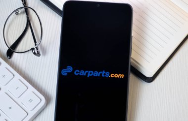 New York, USA - 21 June 2024: CarParts.com Logo on Phone Screen, Company Icon. clipart