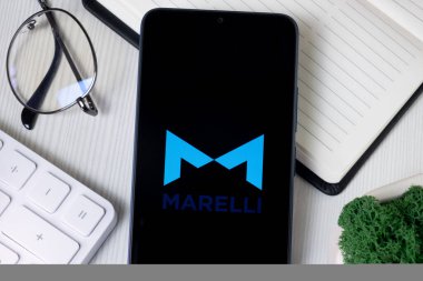 New York, ABD - 21 Haziran 2024: Magneti Marelli Logosu Telefon Ekranı, Şirket Simgesi.