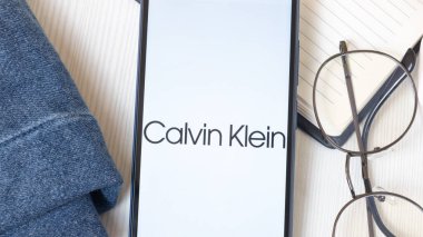 New York, USA - 21 June 2024: Calvin Klein Logo on Phone Screen, Company Icon. clipart