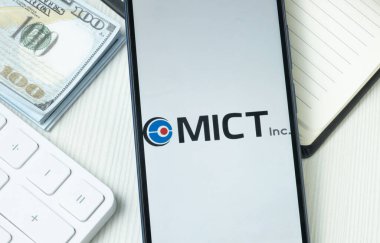 New York, USA - 21 June 2024: MICT Logo on Phone Screen, Company Icon. clipart