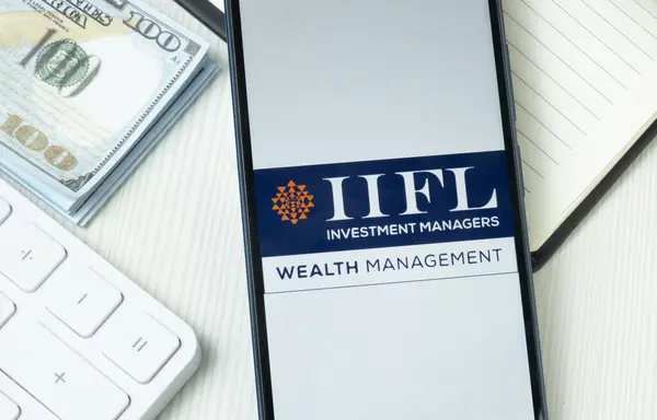 stock image New York, USA - 21 June 2024: IIFL Wealth Management Logo on Phone Screen, Company Icon.