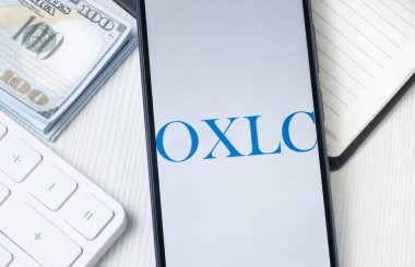 New York, ABD - 21 Haziran 2024: Oxford Lane Capital Logosu Telefon Ekranında, OXLC Company Icon.