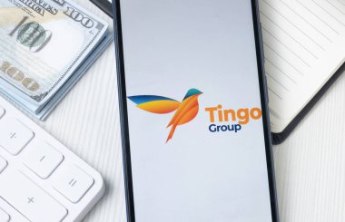 New York, ABD - 21 Haziran 2024: Tingo Grup Logosu Telefon Ekranı, Şirket Simgesi.