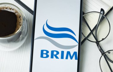 New York, ABD - 21 Haziran 2024: Brim hf Logosu Telefon Ekranı, Şirket Simgesi.