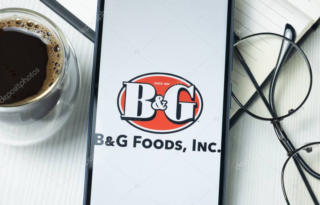 New York, USA - 21 June 2024: BG Foods Logo on Phone Screen, Company Icon.