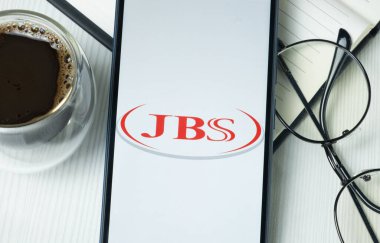 New York, USA - 21 June 2024: JBS Logo on Phone Screen, Company Icon. clipart