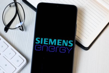 New York, ABD - 21 Haziran 2024: Siemens Enerji Logosu Telefon Ekranı, Şirket Simgesi.