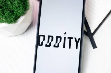 New York, ABD - 21 Haziran 2024: Telefon Ekranı, Uygulama veya Şirket Simgesi Üzerine Oddity Tech Logosu.