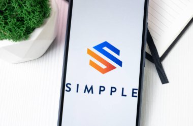 New York, USA - 21 June 2024: SIMPPLE Logo on Phone Screen, App or Company Icon. clipart