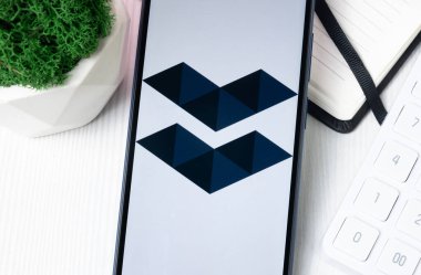 New York, ABD - 1 Ağustos 2024: Elastos ELA Logosu Telefon Ekranı, Kripto Sikke Simgesi.