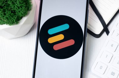 New York, ABD - 1 Ağustos 2024: Euler Finans EUL Logosu Telefon Ekranı, Kripto Sikke Simgesi.